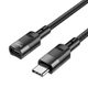 Redukce / adaptér USB C (samec) USB C (samice) 1,2m černý - HOCO