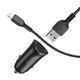 Autótöltő 2 x USB QC3.0 18W + kábel Iphone Lightning 8pin Farsighted Z39 fekete - HOCO