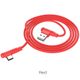 Datový / nabíjecí kabel USB-C se zahnutím 90° červený 1m - Hoco