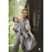 LITTLE FROG JACQUARD RING SLING - LOVELY FOG - SIZE M (2,1 M) - LITTLE FROG /BELOVED SLINGS RING SLING - ŠÁTKY