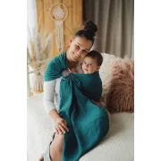 LITTLE FROG RING SLING PURE LINEN - DEEP AQUA - S (1,7 M) - LITTLE FROG /BELOVED SLINGS RING SLING - ŠÁTKY