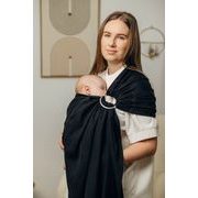 LENNYLAMB BASIC LINE RING SLING - LITTLE HERRINGBONE BLACK EBONY - STANDARD 1,8M - LENNYLAMB RING SLING - ŠÁTKY