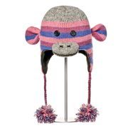 ČEPICE KNITWITS OPIČKA ŠEDO-RŮŽOVÁ - VLNĚNÉ ČAPKY KNITWIT{% if kategorie.adresa_nazvy[0] != zbozi.kategorie.nazev %} - OBLEČENÍ PRO DĚTI{% endif %}