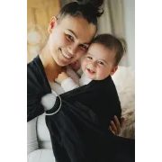 LITTLE FROG RING SLING PURE LINEN - MIDNIGHT BLACK - S (1,7 M) - LITTLE FROG /BELOVED SLINGS RING SLING - ŠÁTKY