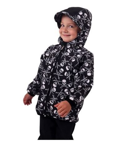 Dětská softshellová bunda - pirátské lebky