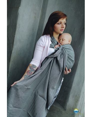 LITTLE FROG RING SLING - GRAPHITE HERRINGBONE - S