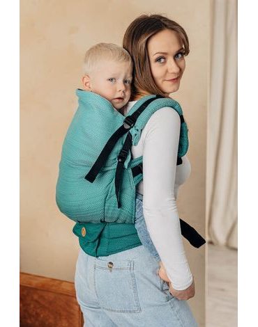 LennyPreschool nosítko - LITTLE HERRINGBONE OMBRE GREEN