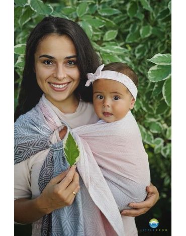 Little Frog ring sling - Cotton Foggy Cube - L (2,3 m)