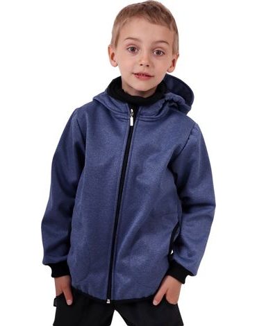 Dětská softshellová bunda - tmavě modrý melír