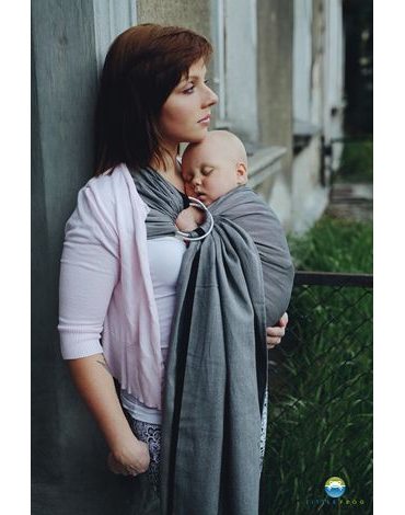 LITTLE FROG RING SLING - GRAPHITE HERRINGBONE -size M