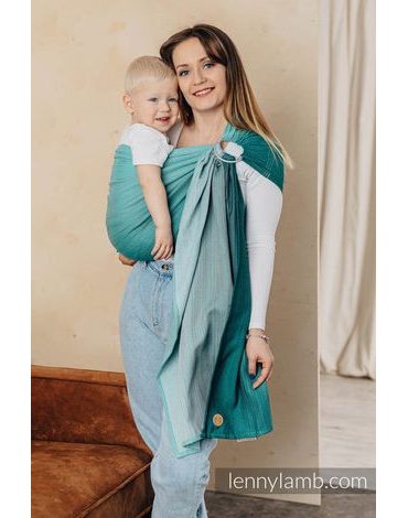 Lenny Lamb ring sling - LITTLE HERRINGBONE OBMRE GREEN - standard 1.8m