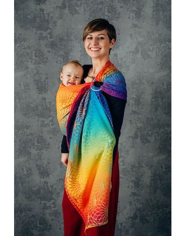LennyLamb ring sling - RAINBOW LOTUS - standard 1,8 m
