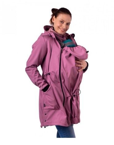Softshellová NOSÍCÍ bunda Andrea + těhotenská vsadka - růžová