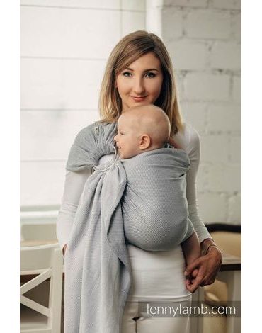 Lenny Lamb ring sling - LITTLE HERRINGBONE GREY - standard 1.8m