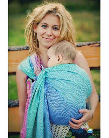 LITTLE FROG ring sling - LINEN AURORA CUBE - M (2 m)