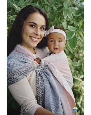 Little Frog ring sling - Cotton Foggy Cube - M (2,1 m)