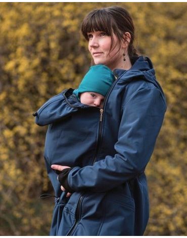 Softshellová těhotenská a nosící bunda Andrea - tmavě modrá