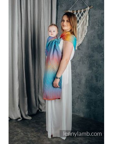 Lenny Lamb ring sling - PEACOCK'S TAIL - SUNSET - standard 1.8m