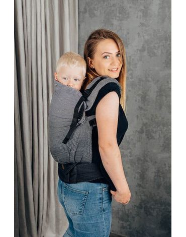 LennyPreschool nosítko - LITTLE HERRINGBONE OMBRE GREY