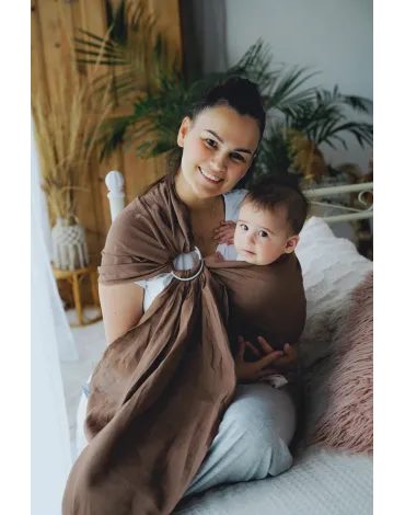 Little Frog ring sling Pure Linen - Bali Wood - M (2 m)