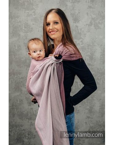 Lenny Lamb ring sling - LITTLE HERRINGBONE OMBRE PINK - standard 1.8m