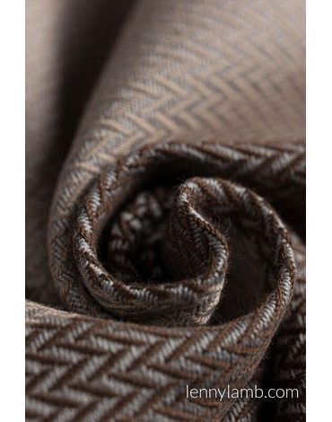 Lenny Lamb Basic Line ring sling - LITTLE HERRINGBONE BABY CAFFE LATTE - standard 1,8 m