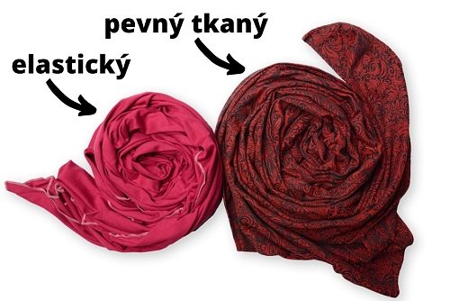 elastický vs pevný tkaný šátek na nošení miminek