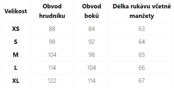 velikostní tabulka Angel Wings mikina s nápletem