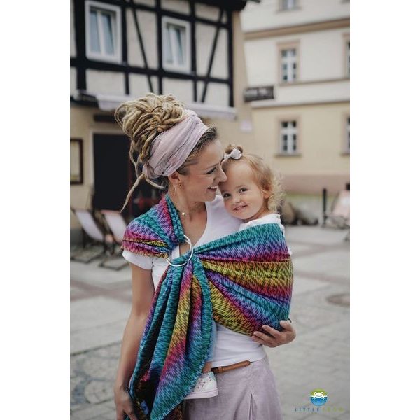 LITTLE FROG RING SLING - PRISMATIC ETNO - S (1,7 M) - LITTLE FROG /BELOVED SLINGS RING SLING{% if zbozi.kategorie.adresa_nazvy[0] != zbozi.kategorie.nazev %} - ŠÁTKY{% endif %}