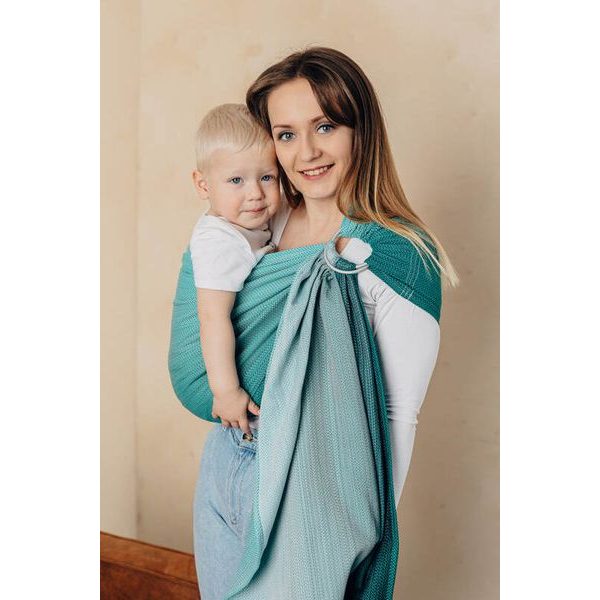 LENNY LAMB RING SLING - LITTLE HERRINGBONE OBMRE GREEN - STANDARD 1.8M - LENNYLAMB RING SLING{% if zbozi.kategorie.adresa_nazvy[0] != zbozi.kategorie.nazev %} - ŠÁTKY{% endif %}