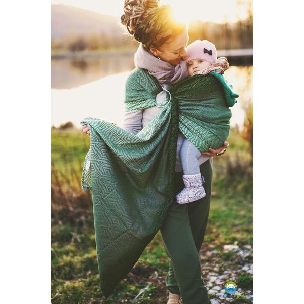 LITTLE FROG RING SLING - MOSSY CUBE - S - LITTLE FROG /BELOVED SLINGS RING SLING{% if zbozi.kategorie.adresa_nazvy[0] != zbozi.kategorie.nazev %} - ŠÁTKY{% endif %}