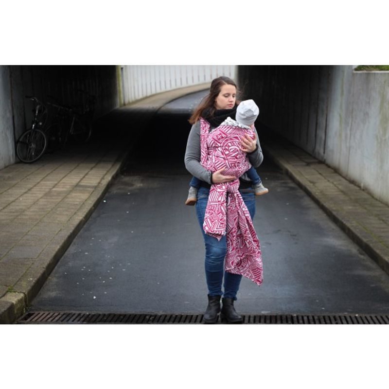 YARO URBAN GEO CONTRA RED-VIOLET WHITE REPREVE - YARO SLINGS - ŠÁTKY