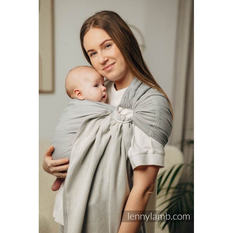 LENNY LAMB RING SLING - LITTLE HERRINGBONE GREY - STANDARD 1.8M - LENNYLAMB RING SLING - ŠÁTKY