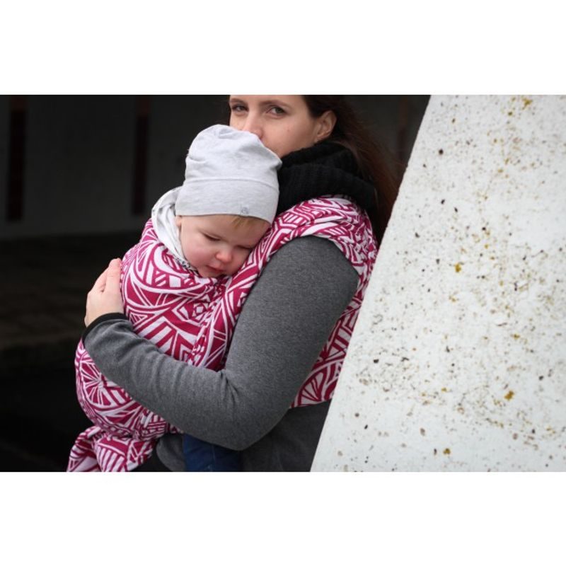 YARO URBAN GEO CONTRA RED-VIOLET WHITE REPREVE - YARO SLINGS - ŠÁTKY