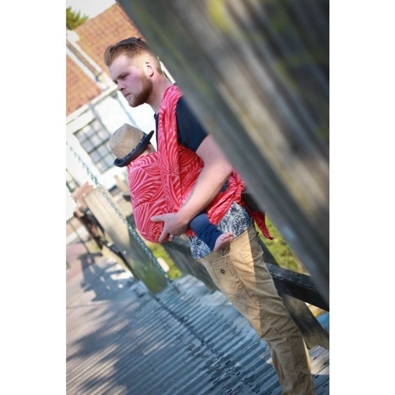 YARO DANDY RED WHITE HEMP - YARO SLINGS - ŠÁTKY