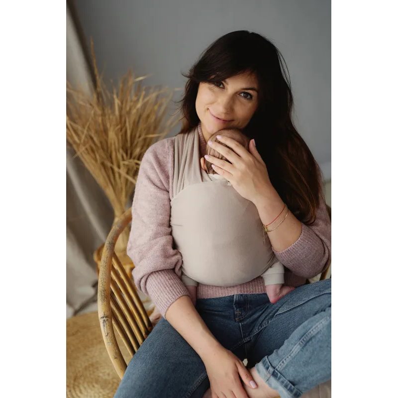 LITTLE FROG ELASTICKÝ ŠÁTEK NA NOŠENÍ MIMINEK - ROYAL BEIGE - LITTLE FROG - ŠÁTKY