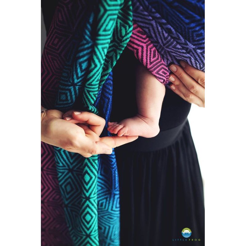 LITTLE FROG RING SLING - DARK AURORA CUBE - S - LITTLE FROG /BELOVED SLINGS RING SLING - ŠÁTKY