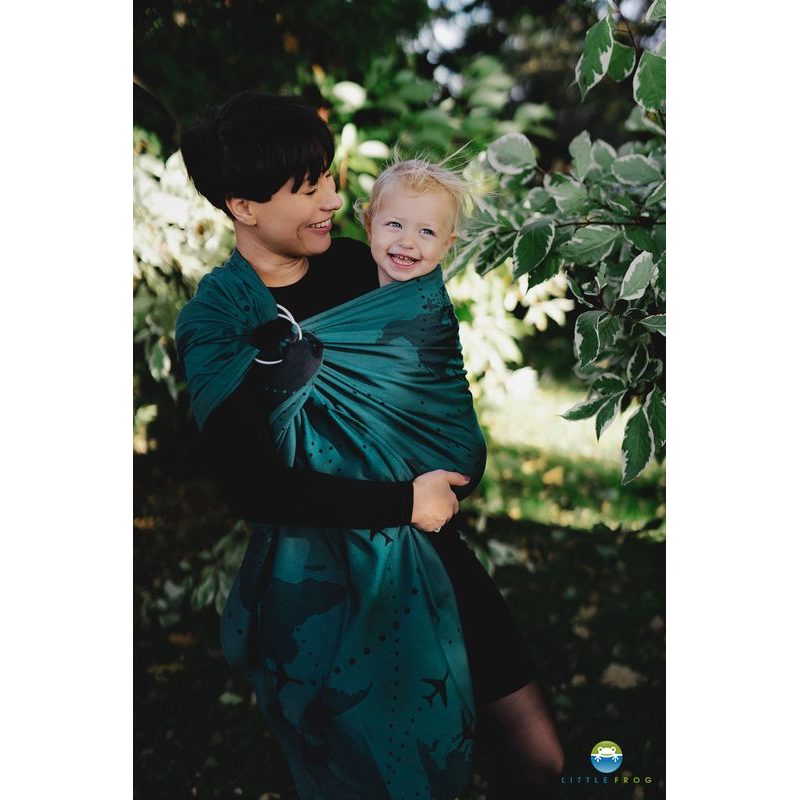 LITTLE FROG RING SLING - TEAL WANDERLUST M (2,1 M) - LITTLE FROG /BELOVED SLINGS RING SLING - ŠÁTKY