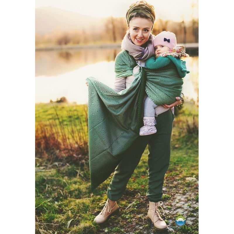 LITTLE FROG RING SLING - MOSSY CUBE - S - LITTLE FROG /BELOVED SLINGS RING SLING - ŠÁTKY