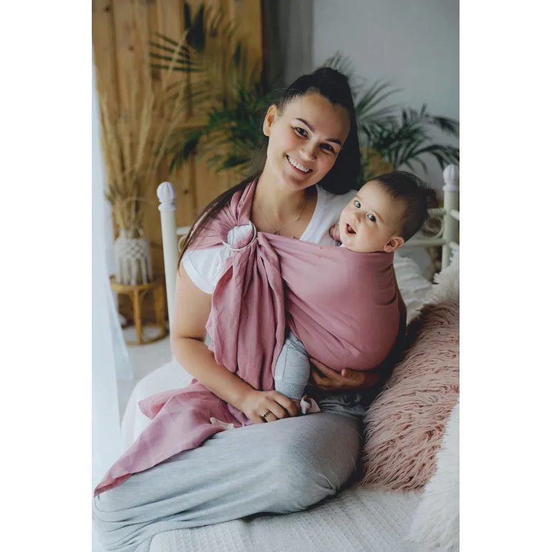 LITTLE FROG RING SLING PURE LINEN HUTT LAGOON - S (1,7 M) - LITTLE FROG /BELOVED SLINGS RING SLING - ŠÁTKY