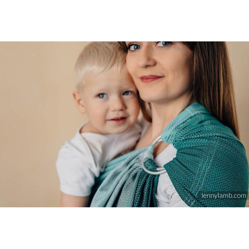 LENNY LAMB RING SLING - LITTLE HERRINGBONE OBMRE GREEN - STANDARD 1.8M - LENNYLAMB RING SLING - ŠÁTKY