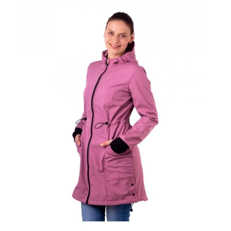 SOFTSHELLOVÁ NOSÍCÍ BUNDA ANDREA + TĚHOTENSKÁ VSADKA - RŮŽOVÁ - JOŽÁNEK NOSÍCÍ OBLEČENÍ - NOSÍCÍ OBLEČENÍ
