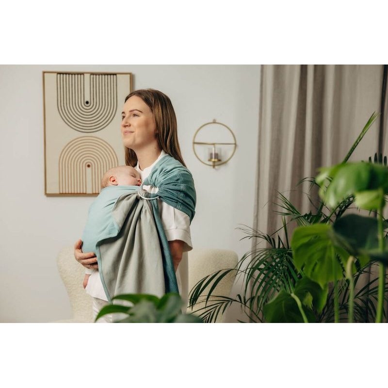 LENNY LAMB BASIC LINE RING SLING- LITTLE HERRINGBONE BABY MINT - STANDARD 1,8 M - LENNYLAMB RING SLING - ŠÁTKY