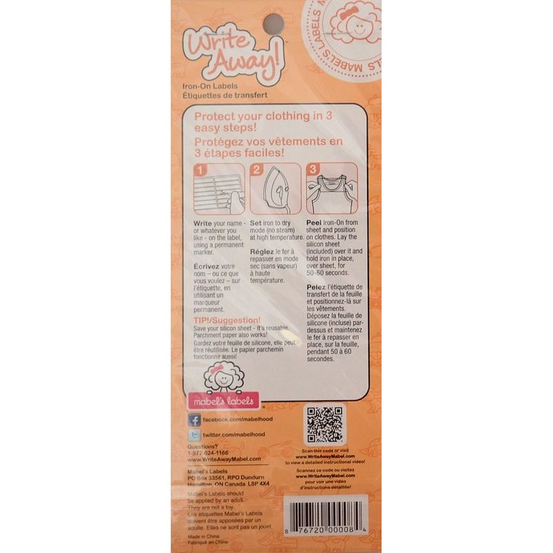 MABEL´S LABELS NAŽEHLOVACÍ ORANGE 28KS - MABELS LABELS POPISOVATELNÉ ŠTÍTKY - DĚTSKÉ ZBOŽÍ