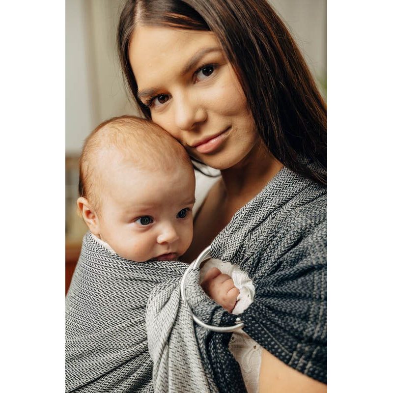 LENNY LAMB RING SLING - LITTLE HERRINGBONE OBMRE GREY - STANDARD 1.8M - LENNYLAMB RING SLING - ŠÁTKY