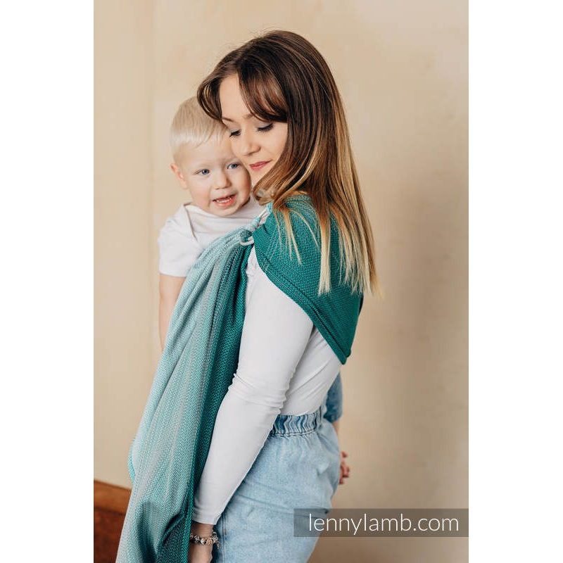 LENNY LAMB RING SLING - LITTLE HERRINGBONE OBMRE GREEN - STANDARD 1.8M - LENNYLAMB RING SLING - ŠÁTKY