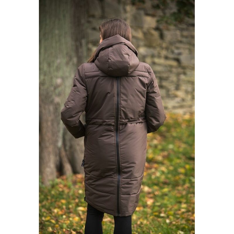 ANGEL WINGS DLOUHÁ ZIMNÍ BUNDA - HNĚDÁ - KABÁTY - NOSÍCÍ OBLEČENÍ