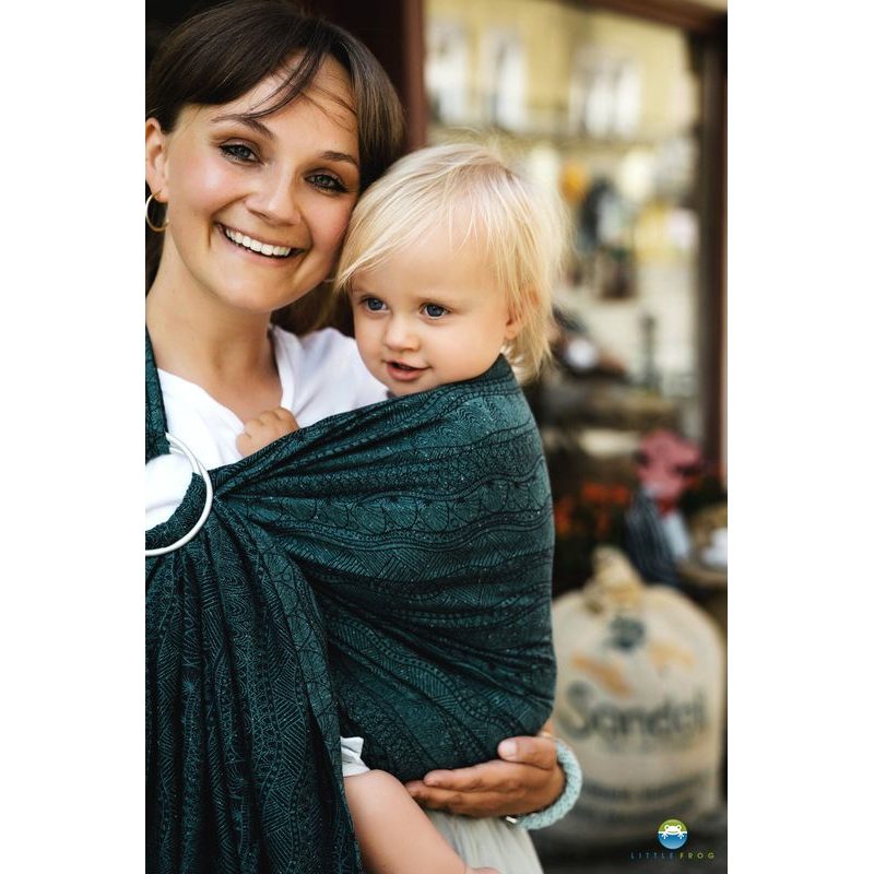 LITTLE FROG RING SLING - RE OCEAN HARMONY - M (2,1 M) - LITTLE FROG /BELOVED SLINGS RING SLING - ŠÁTKY
