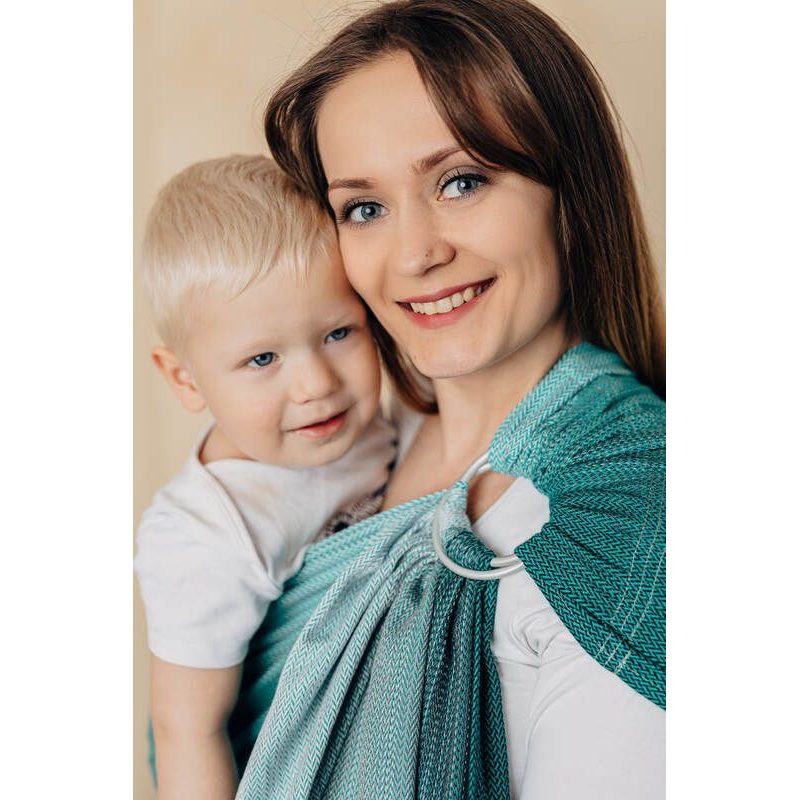 LENNY LAMB RING SLING - LITTLE HERRINGBONE OBMRE GREEN - STANDARD 1.8M - LENNYLAMB RING SLING - ŠÁTKY