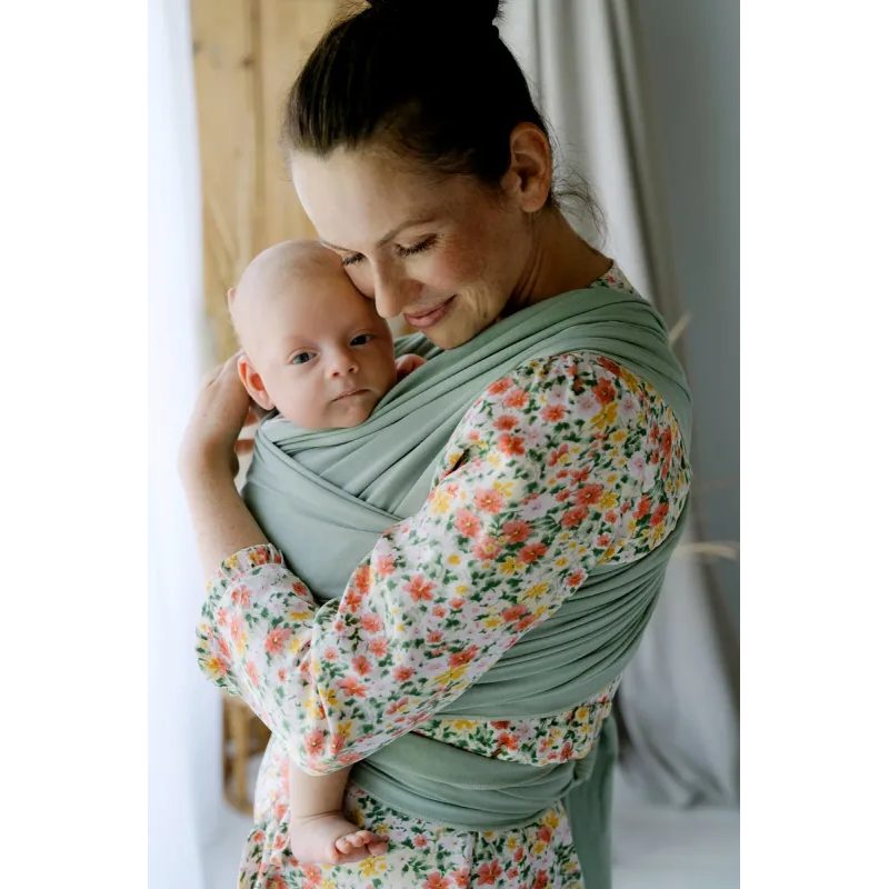 LITTLE FROG ELASTICKÝ ŠÁTEK NA NOŠENÍ MIMINEK - SALVIA - LITTLE FROG - ŠÁTKY